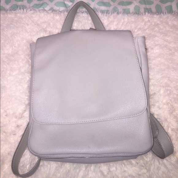 Urban Outfitters Faux Leather Gray Taupe Backpack - Picture 6 of 10